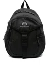 Balenciaga Men's Ripstop Texture Water-repellent Mesh Panelling Embroidered Logo Bag In Black