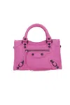 Balenciaga Nano Le Cagole Leather Duffle Crossbody Bag In Glossy Pink