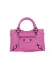 Balenciaga Nano Le Cagole Leather Duffle Crossbody Bag In Glossy Pink