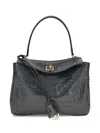 Balenciaga Rodeo Shoulder Bag In Crocodile-print Leather In Multi