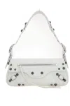 Balenciaga Extra Small Le Cagole Lambskin Leather Shoulder Bag In Optic White