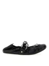 Balenciaga Black Lamb Leather Shoes With Striking Metallic Accents In Black