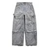 Balenciaga Bal Diagonal Allover Cargo Pants 'light Blue' In Gray