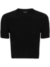Balenciaga Bal Horizontal Allover Crop Top In Black