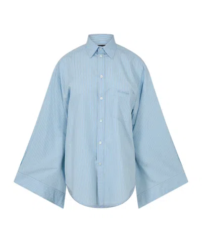 Balenciaga Bal Knotted Blouse Ld52 In Blue