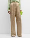 Balenciaga Women's Bal Paris Allover Fluid Tracksuit Pants In 1975 Champagne Beige