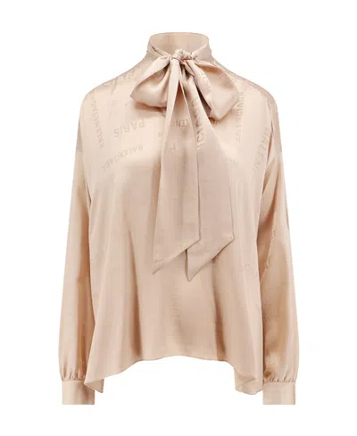 BALENCIAGA BALENCIAGA BAL PARIS BOW-DETAILED SILK BLOUSE