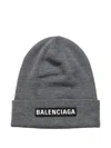 Balenciaga Bal Patch Beanie In Gray