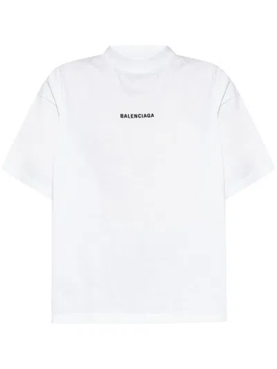 Balenciaga Back Cropped T Shirt In White