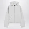 Balenciaga Back Regular Fit Zip Hoodie In Gray
