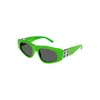 Balenciaga 0095s Dynasty Cat-eye Acetate Sunglasses In Green