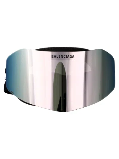Balenciaga Black-black-silver Injected Sunglasses In Gray