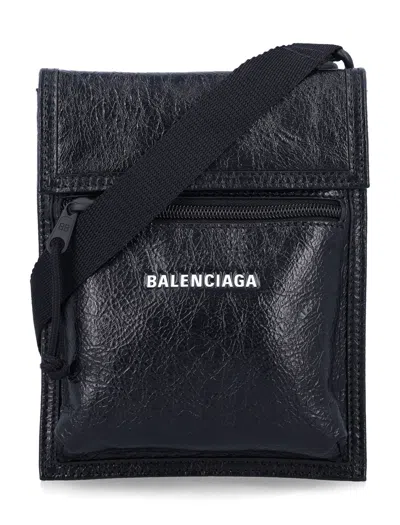 Balenciaga Black Grained Leather Crossbody Bag