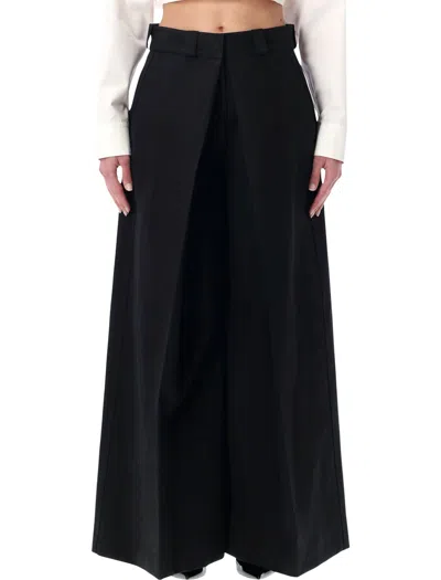 Balenciaga Black High-waisted Wide-leg Pants In Neutral