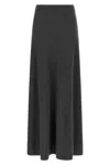 Balenciaga Women Grey Flared Skirt With Pleated Details And Elastic Ribbed Waist In Wool Woman In Gray