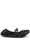 Balenciaga City Black Ballet Flats In Arena Lambskin Leather In Black