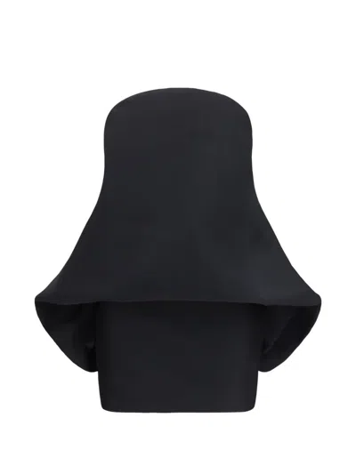 Balenciaga Mini Balloon Bustier Dress In Wool And Silk Black