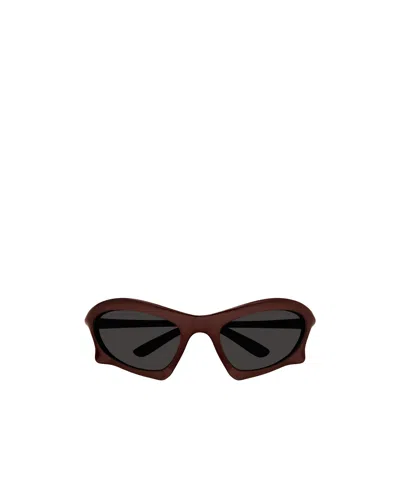 Balenciaga Bar Rectangle-frame Sunglasses In Red