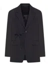 Balenciaga Tailored Wrap Wool Jacket Regular Fit In Black
