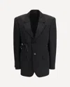 Balenciaga Tailored Wrap Wool Jacket Regular Fit In Black
