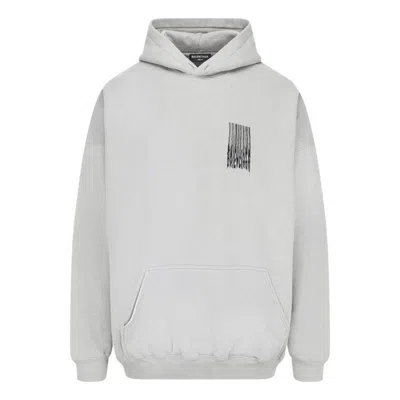 Balenciaga Barcode Cotton Hoodie 'grey' In Gray