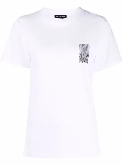 Balenciaga Barcode-print T-shirt In White