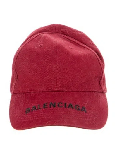 Pre-owned Balenciaga Baseball Cap In Burgundy