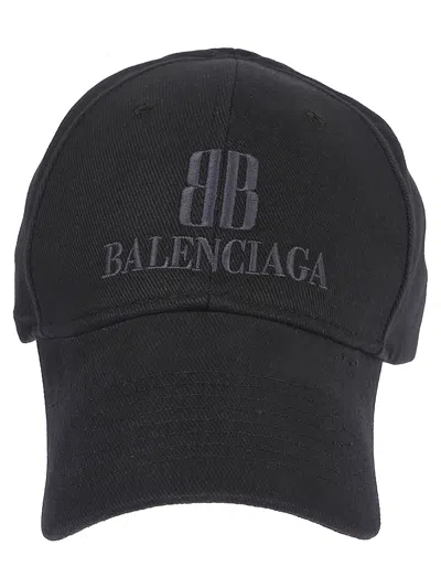 Balenciaga Baseball Hat With Logo In Black