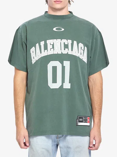 Balenciaga Basketball Graphic Oversized T-shirt In Green