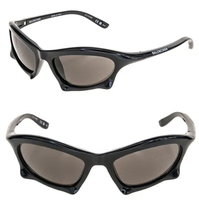 Pre-owned Balenciaga Bat 0229 Black 001 Fashion Demna Angular Wrap Sunglasses Bb0229s In Gray