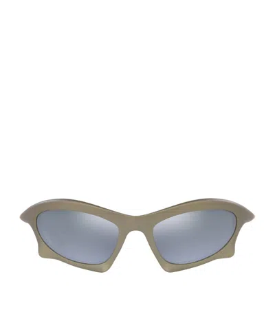Balenciaga Bb0229s Bat Rectangle Sunglasses In Silver