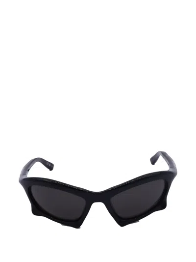 Pre-owned Balenciaga Bat Rectangle-frame Sunglasses In Black