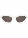 Balenciaga Bat Rectangle Sunglasses In White