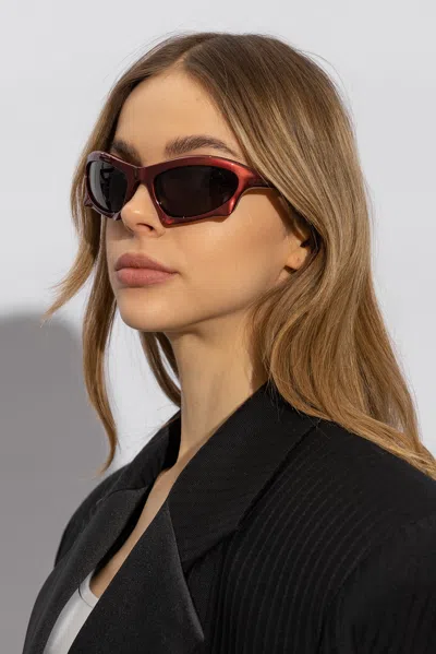 Balenciaga ‘bat‘ Sunglasses In Burgundy