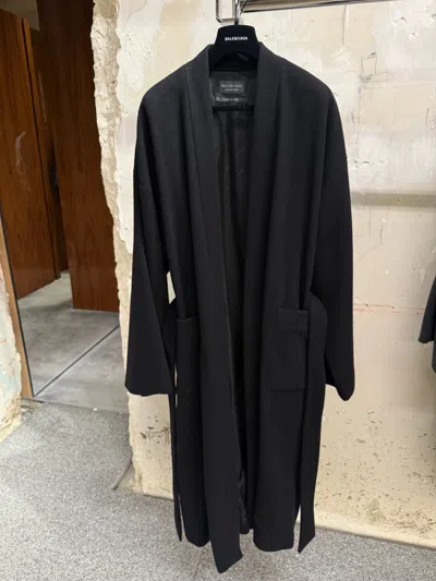 Balenciaga Bathrobe Coat In Black