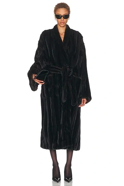 Balenciaga Bathrobe Coat In Black