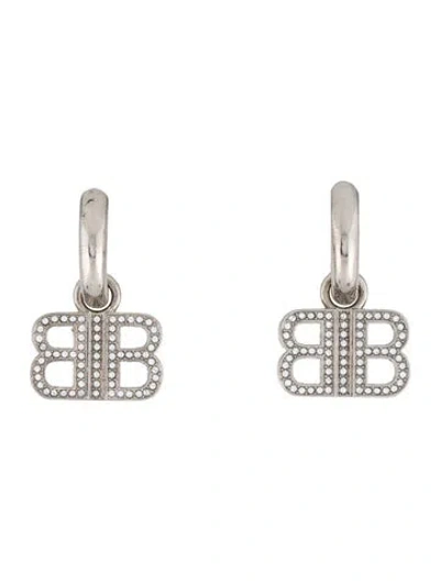 Pre-owned Balenciaga Bb 2.0 Drop Hoop Earrings In Multicolor