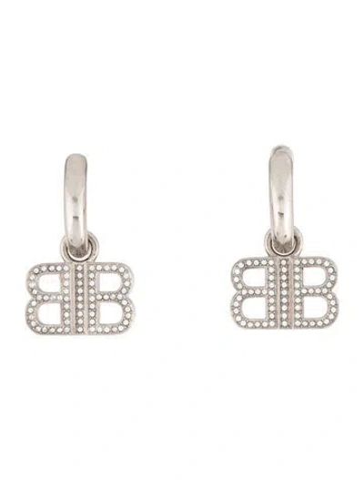 Pre-owned Balenciaga Bb 2.0 Hoop Drop Earrings In Multi