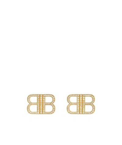 Balenciaga Bb 2.0 Logo Earrings In Yellow