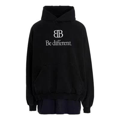 Balenciaga Bb Be Different Patched T-shirt Hoodie 'black'