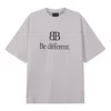 Balenciaga Bb Be Different T-shirt Medium Fit 'grey' In Gray