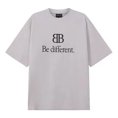 Balenciaga Bb Be Different T-shirt Medium Fit 'grey' In Gray