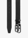 Balenciaga Adjustable Leather Belt With Single Loop In Black