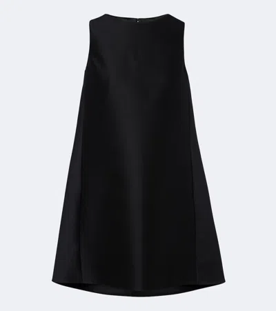 Balenciaga Bb Belted Wool And Silk Minidress In Black