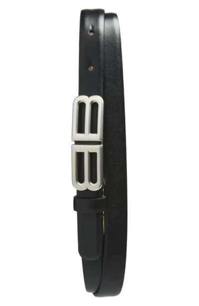 Balenciaga Bb Bolero Leather Belt In Black