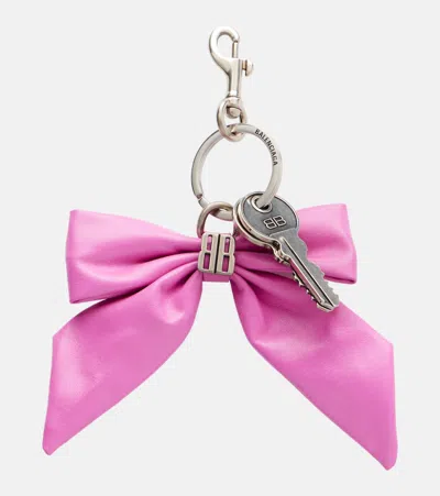 Balenciaga Bb Bow-detail Leather Keychain