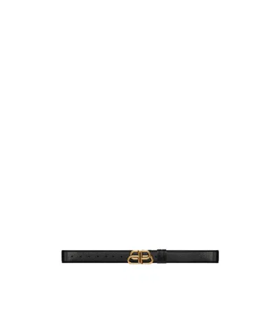 Balenciaga Bb-buckle Reversible Belt In Black