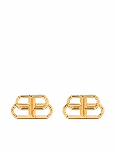 Balenciaga Bb Button Earrings Small Accessories In Gold