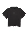 Balenciaga Bb Classic-embroidered Cropped T-shirt In Black