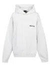 Balenciaga Cotton Hoodie Front Pocket In White